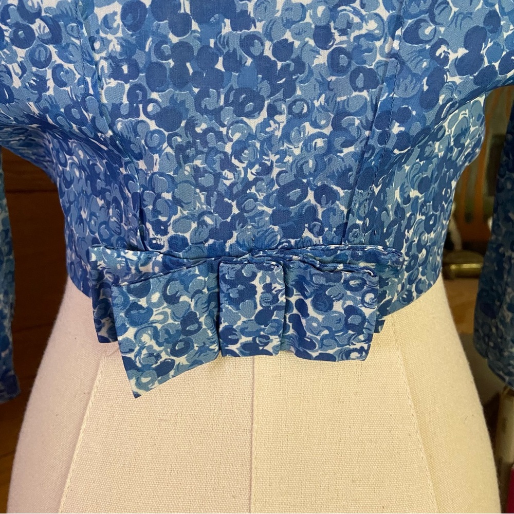 Vintage 1950s Cay Artley blue polka dot dress and jacket set - Picture 9 of 9